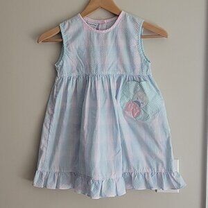 EUC Vintage Girls Seersucker Dress + Shorts